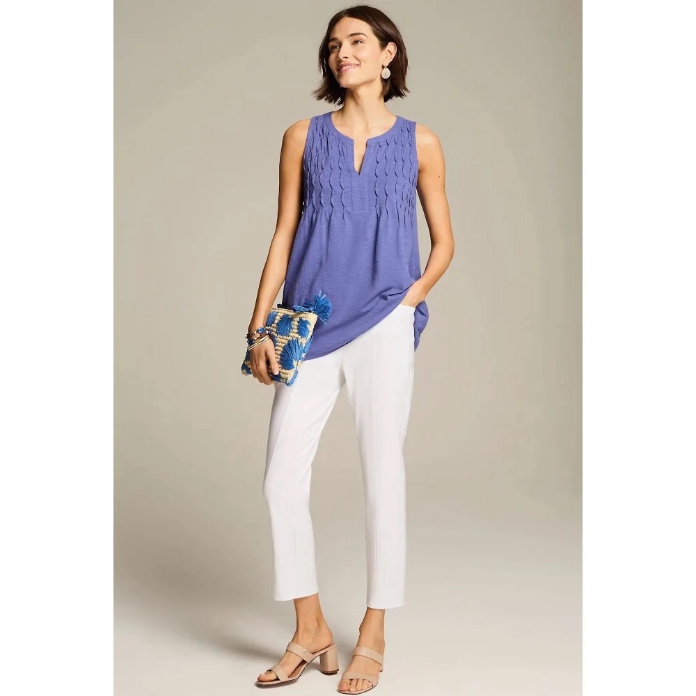 J. JILL Pure Jill Linen Stretch Cropped Pants - M Petite